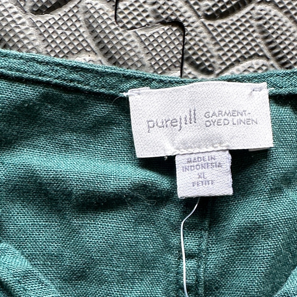 Pure Jill Garment-Dyed Linen petite sheath dress - Picture 2 of 3